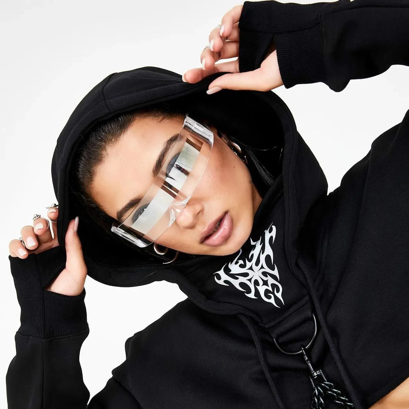 Y2k Futurewave Chrome Sunglasses Clear MULTI Shoptery