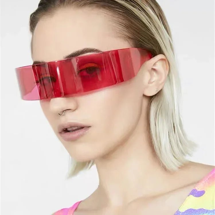 Y2k Futurewave Chrome Sunglasses Red MULTI Shoptery