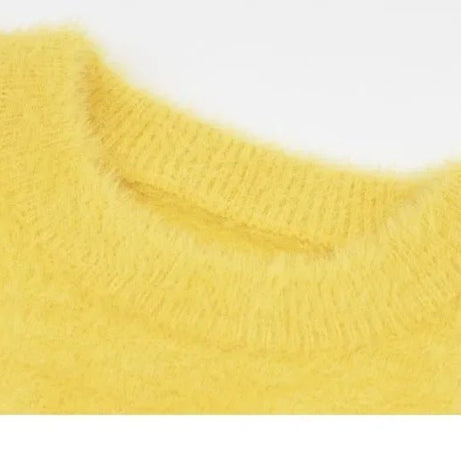 Aesthetic Fuzzy Black Cat Knit Sweater Shoptery