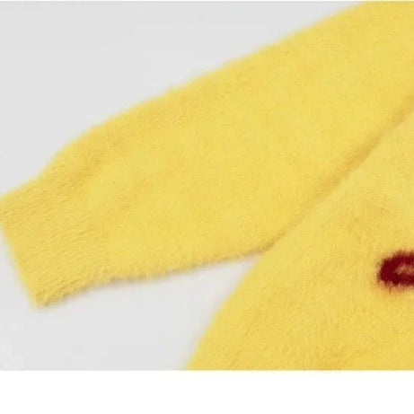 Aesthetic Fuzzy Black Cat Knit Sweater Shoptery