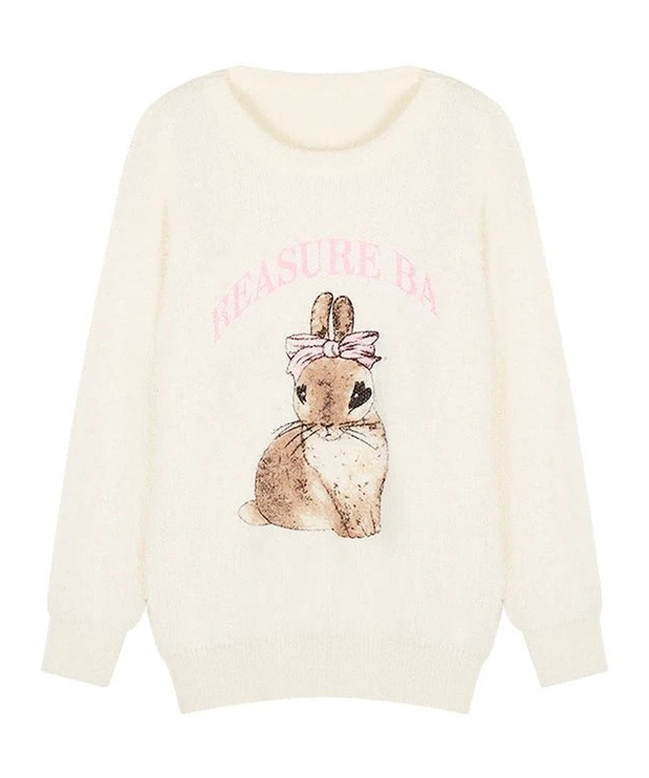 Fuzzy Bunny Sweetheart Sweater - Sweaters