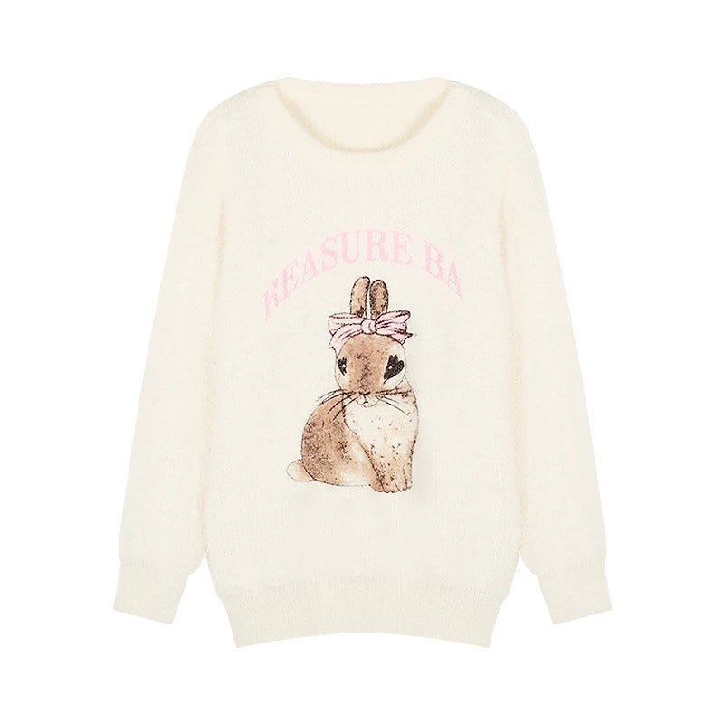 Fuzzy Bunny Sweetheart Sweater - Sweaters