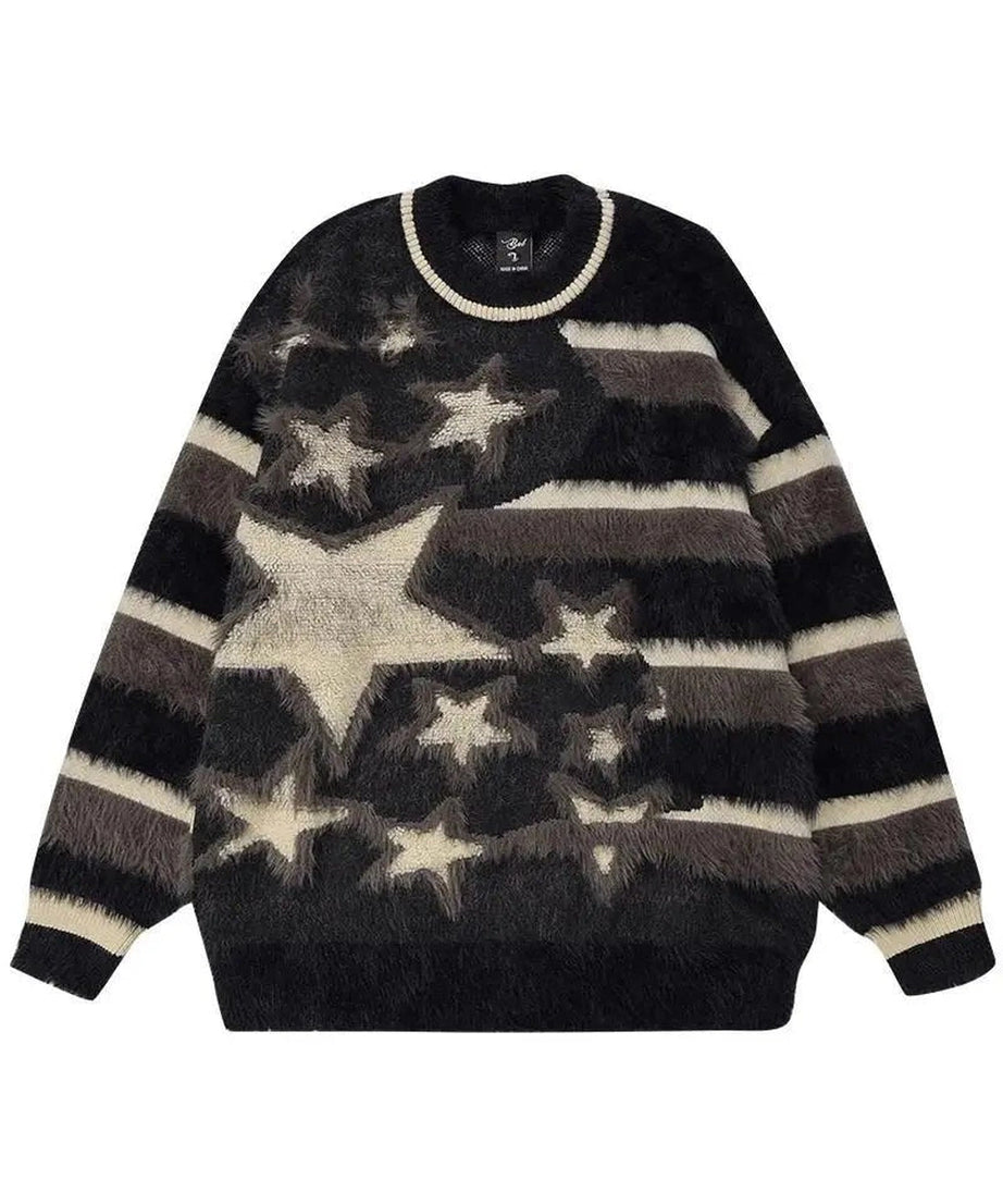 Fuzzy Galaxy Star Sweater - 