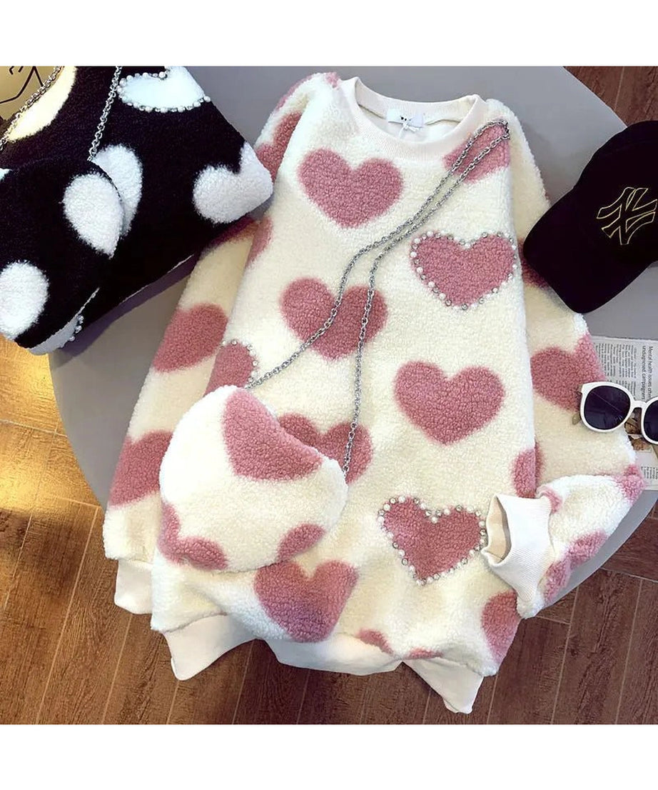 Fuzzy Heartfelt Love Sweater - Sweaters