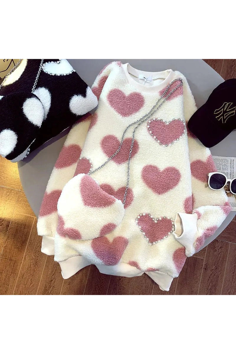 Fuzzy Heartfelt Love Sweater - Sweaters