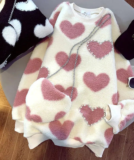 Fuzzy Heartfelt Love Sweater - Sweaters