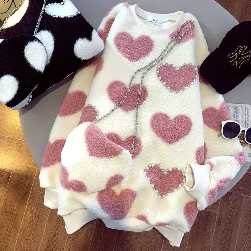 Fuzzy Heartfelt Love Sweater - Sweaters