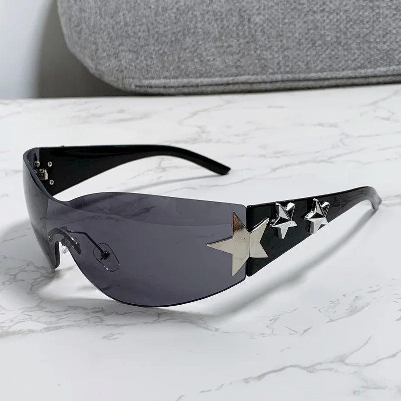 Y2k Galactic Shield Sunglasses C1 As shown in the figu Shoptery