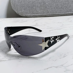 Y2k Galactic Shield Sunglasses C1 As shown in the figu Shoptery
