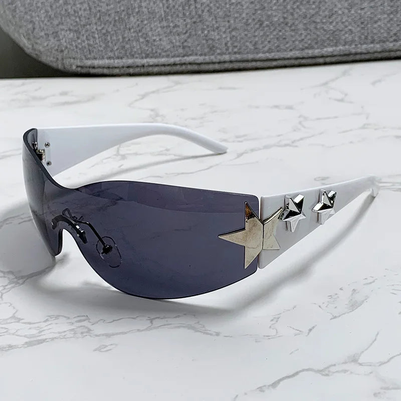 Y2k Galactic Shield Sunglasses C6 As shown in the figu Shoptery