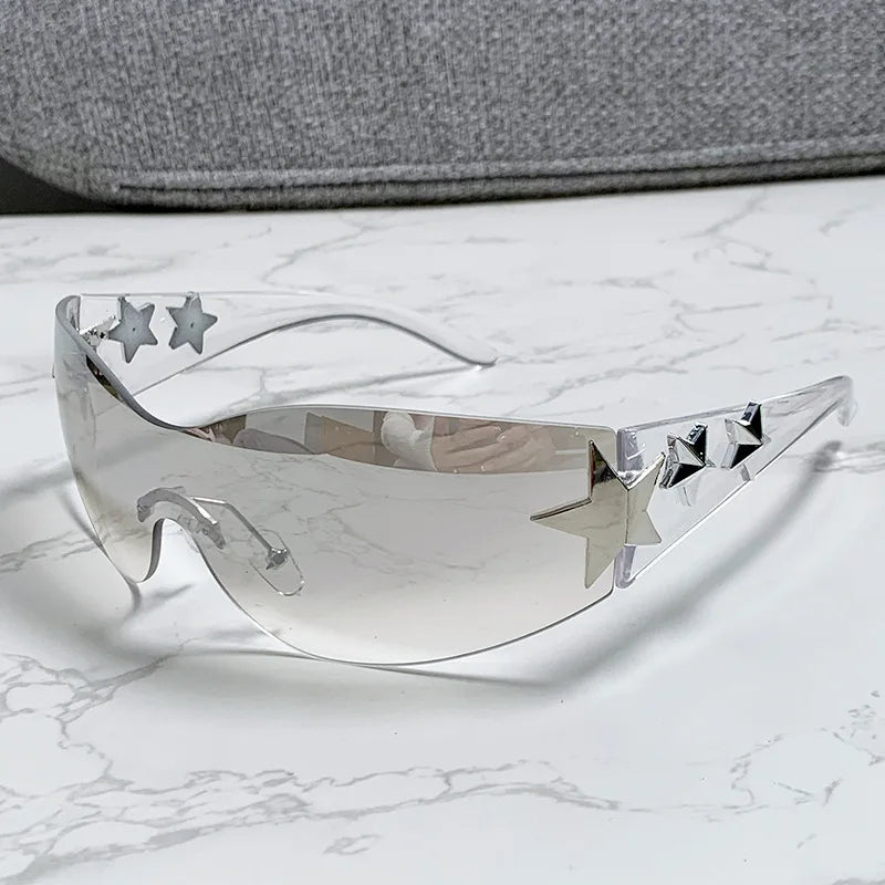 Y2k Galactic Shield Sunglasses C5 As shown in the figu Shoptery