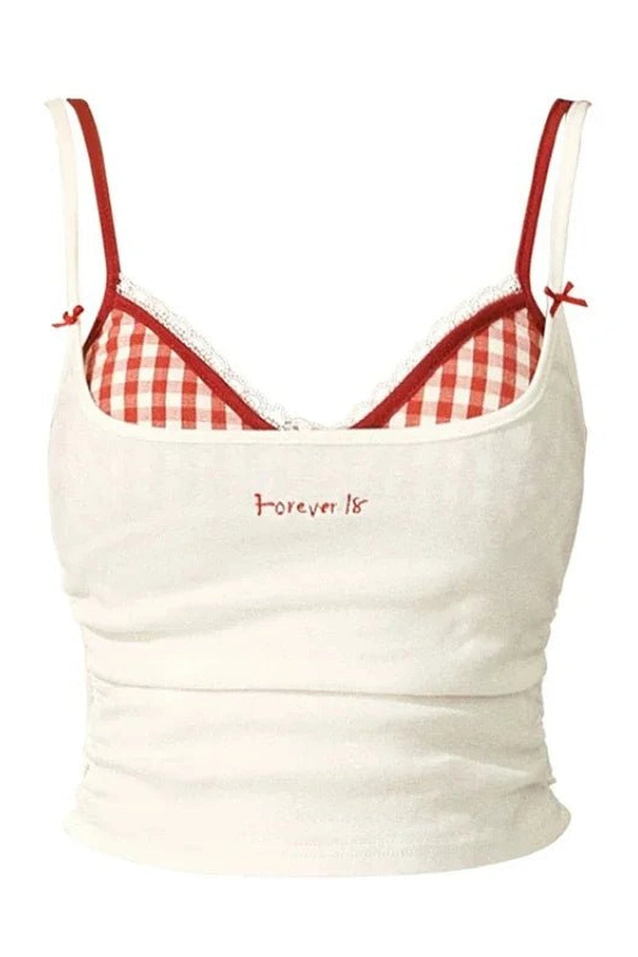 Gingham Peekaboo Cami Top - Crop Tops