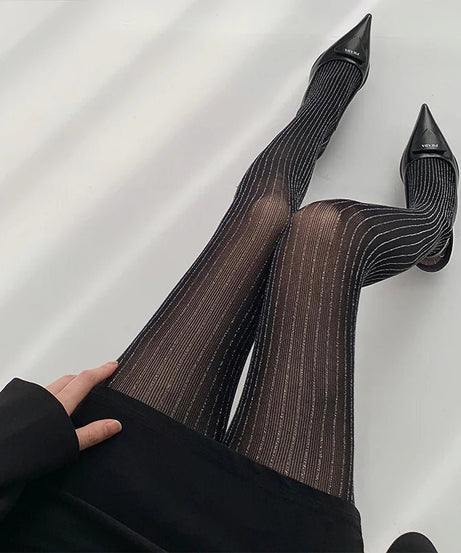 Glimmer Striped Tights - Fishnet Tights