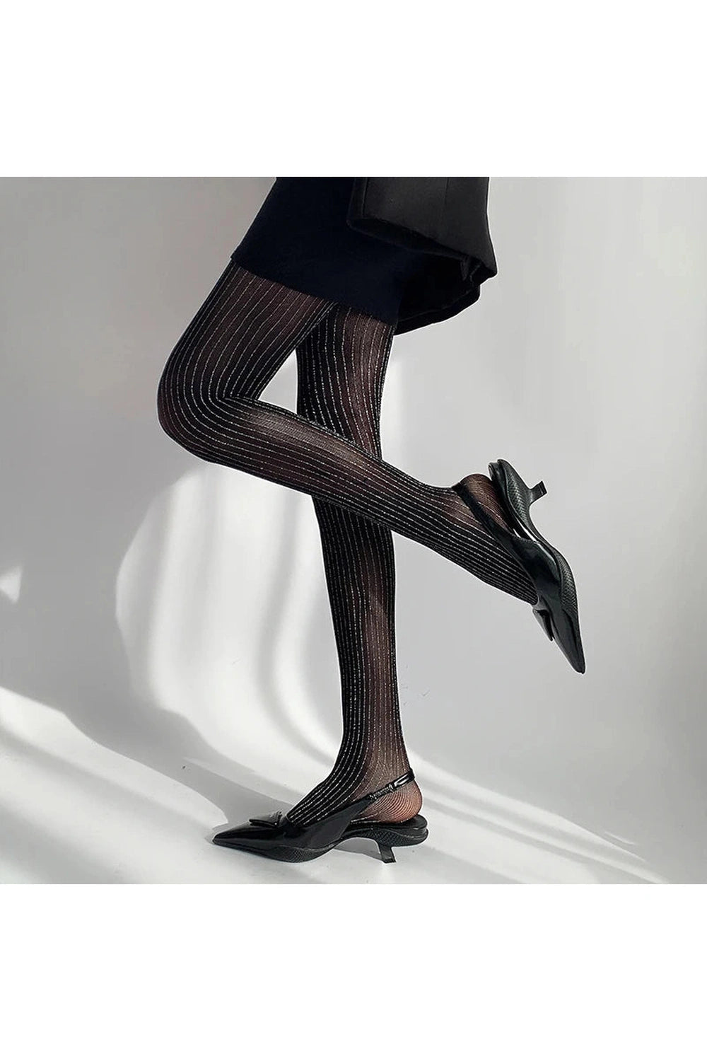 Coquette Glimmer Striped Tights Shoptery