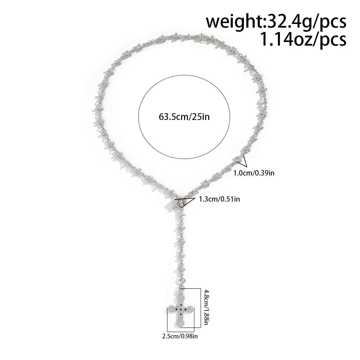 Golden Rosary Cross Aesthetic Necklace Shoptery