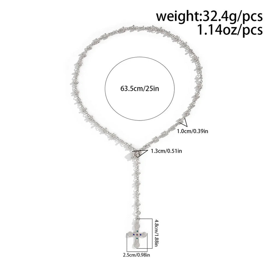 Golden Saint Cross Aesthetic Layered Necklace Shoptery