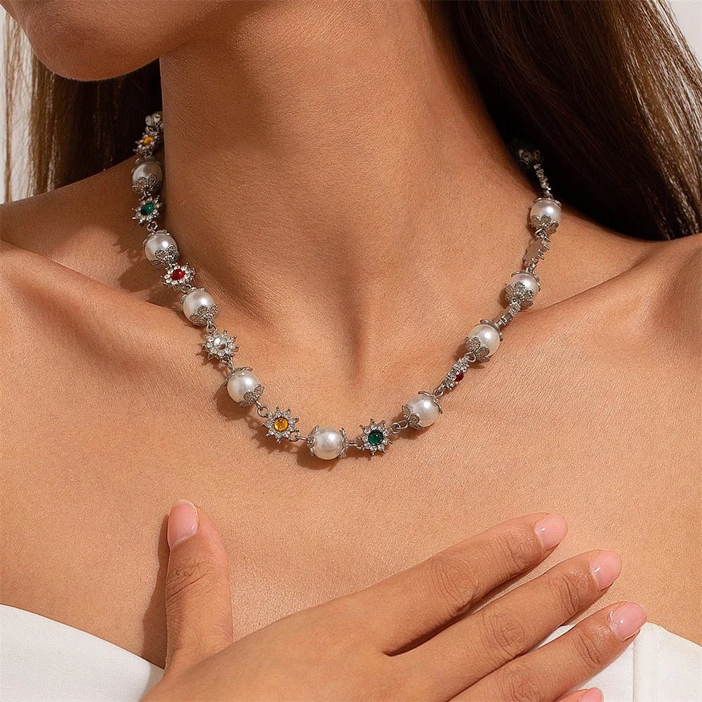 Golden Saint Cross Aesthetic Layered Necklace Silver Necklace C Shoptery