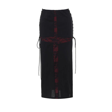 Goth Lace Midi Skirt - Skirts