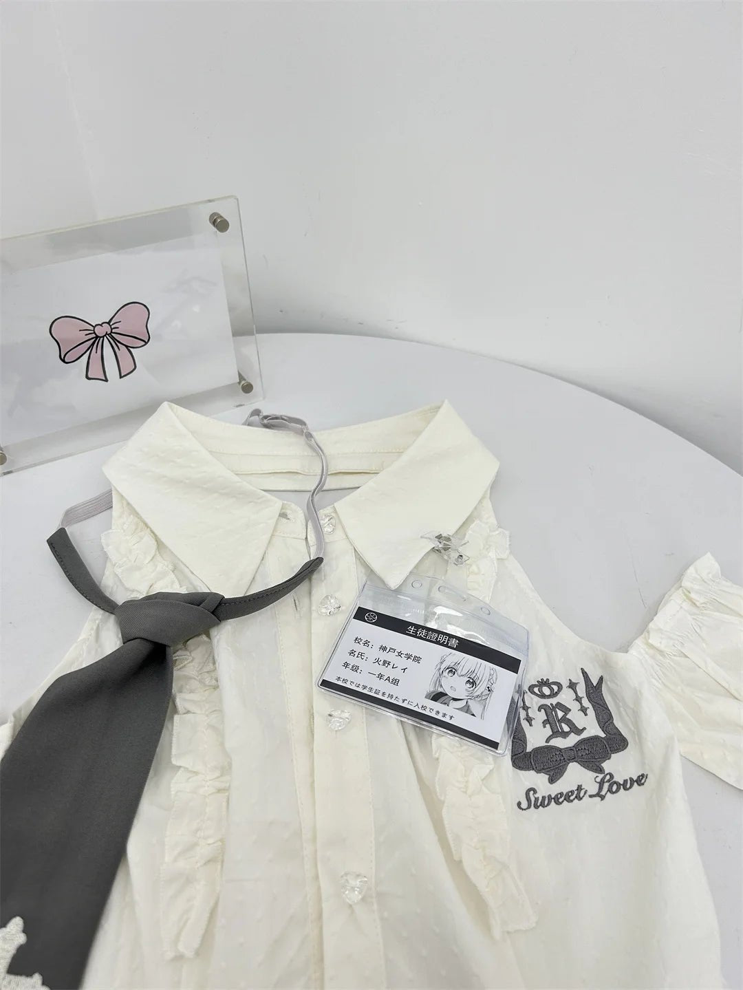 Gothic Alt Lace Outfit Set White top Shoptery