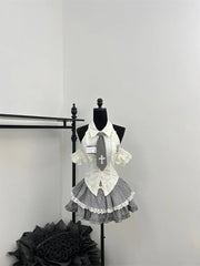 Gothic Alt Lace Outfit Set Shoptery