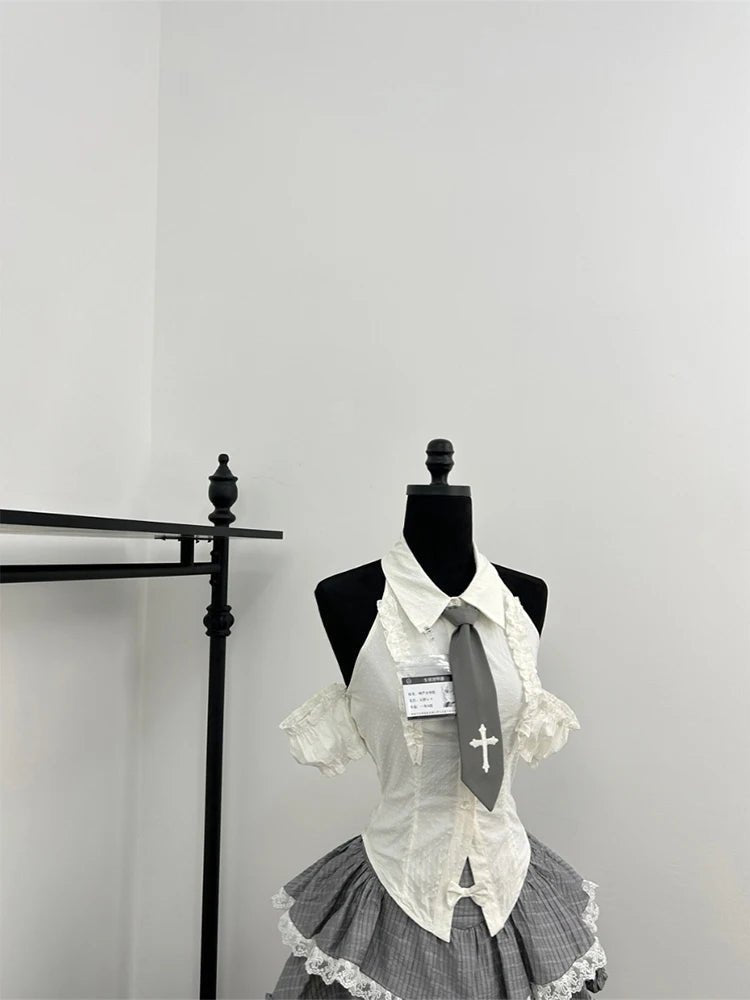 Gothic Alt Lace Outfit Set Shoptery