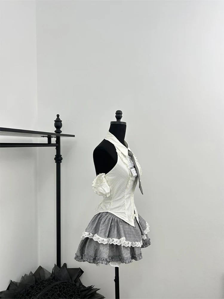 Gothic Alt Lace Outfit Set Shoptery