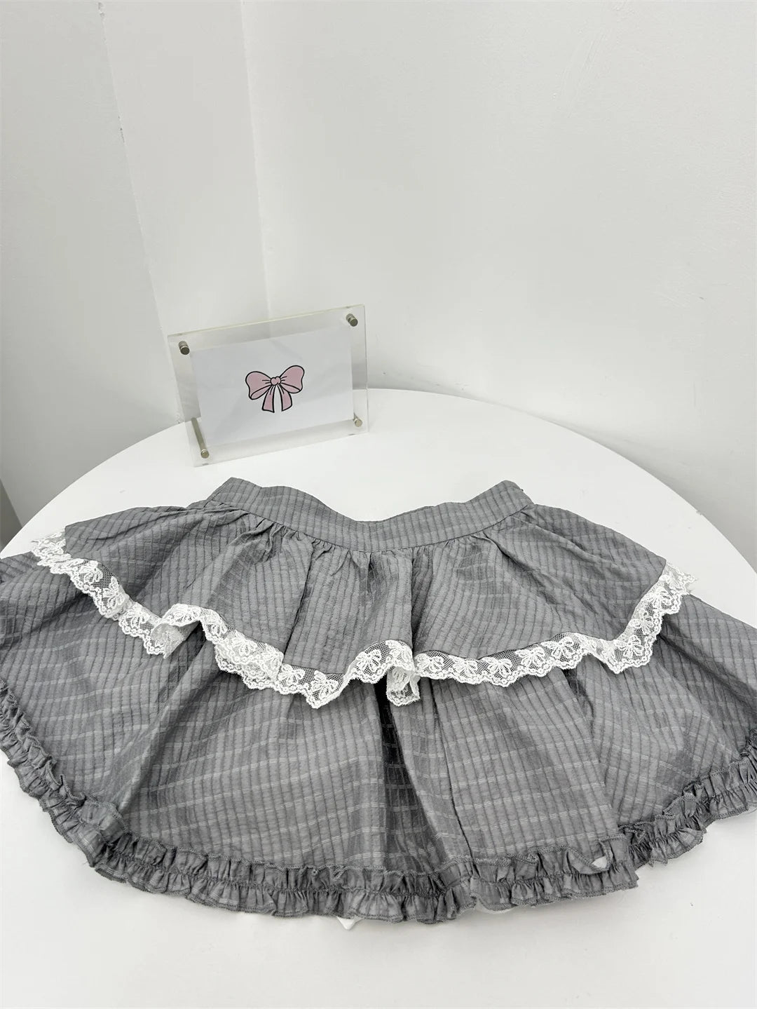 Gothic Alt Lace Outfit Set Grey skirt Shoptery