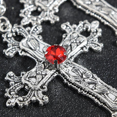 Gothic Bloodstone Cross Necklace Shoptery