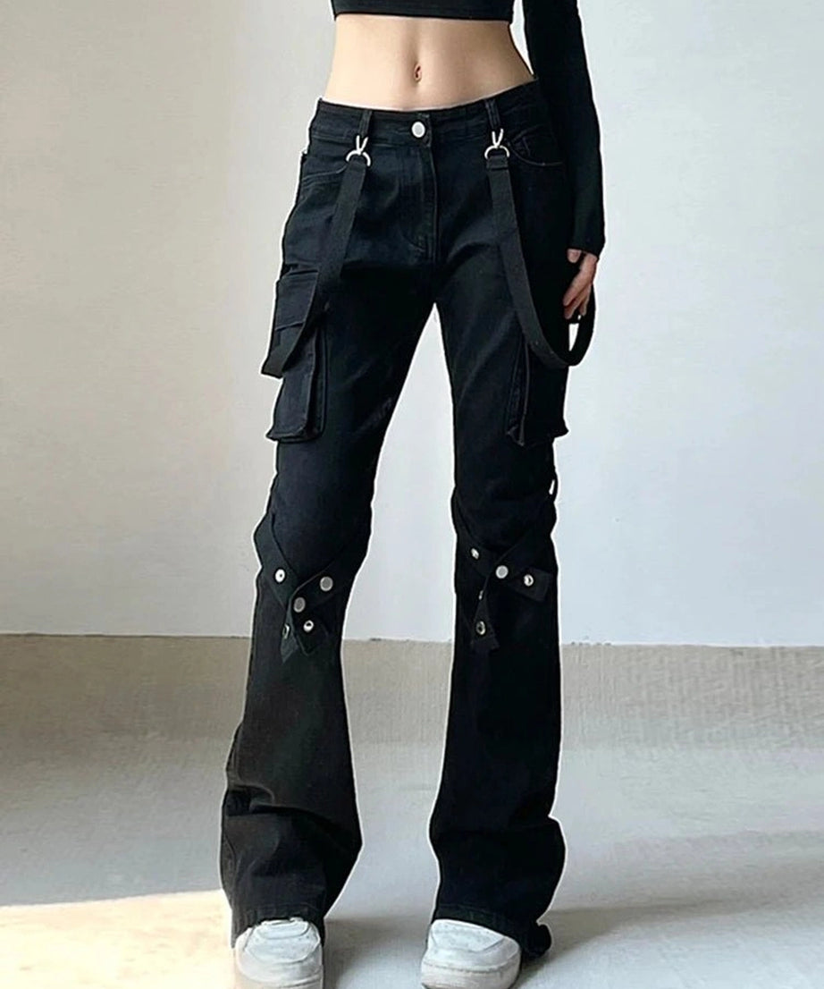 Gothic Buckle Leg Pants -