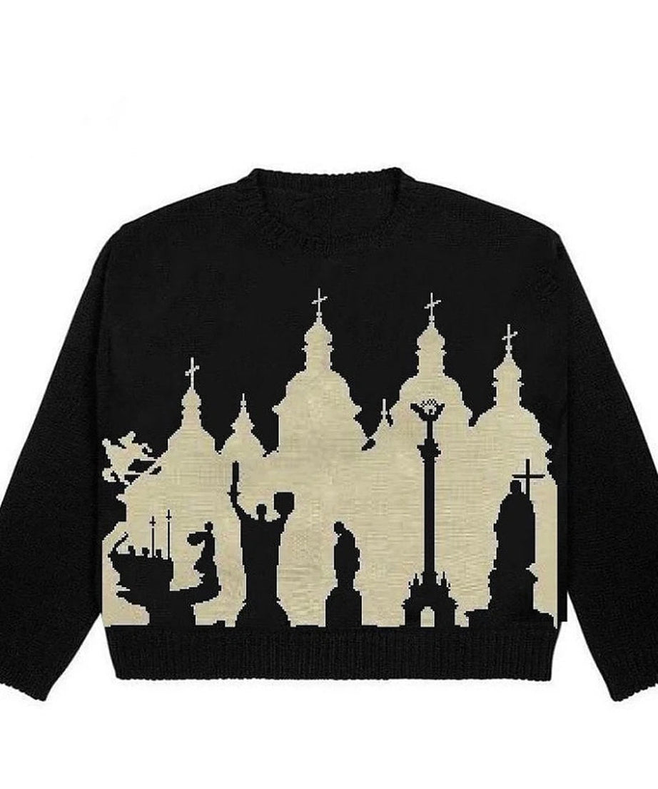 Gothic Cathedral Knit Sweater - 