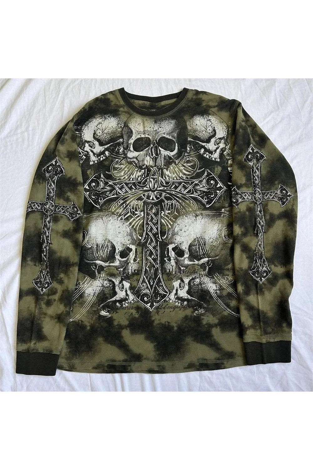 Cross and Skull Print Alt Sweatshirt Shoptery