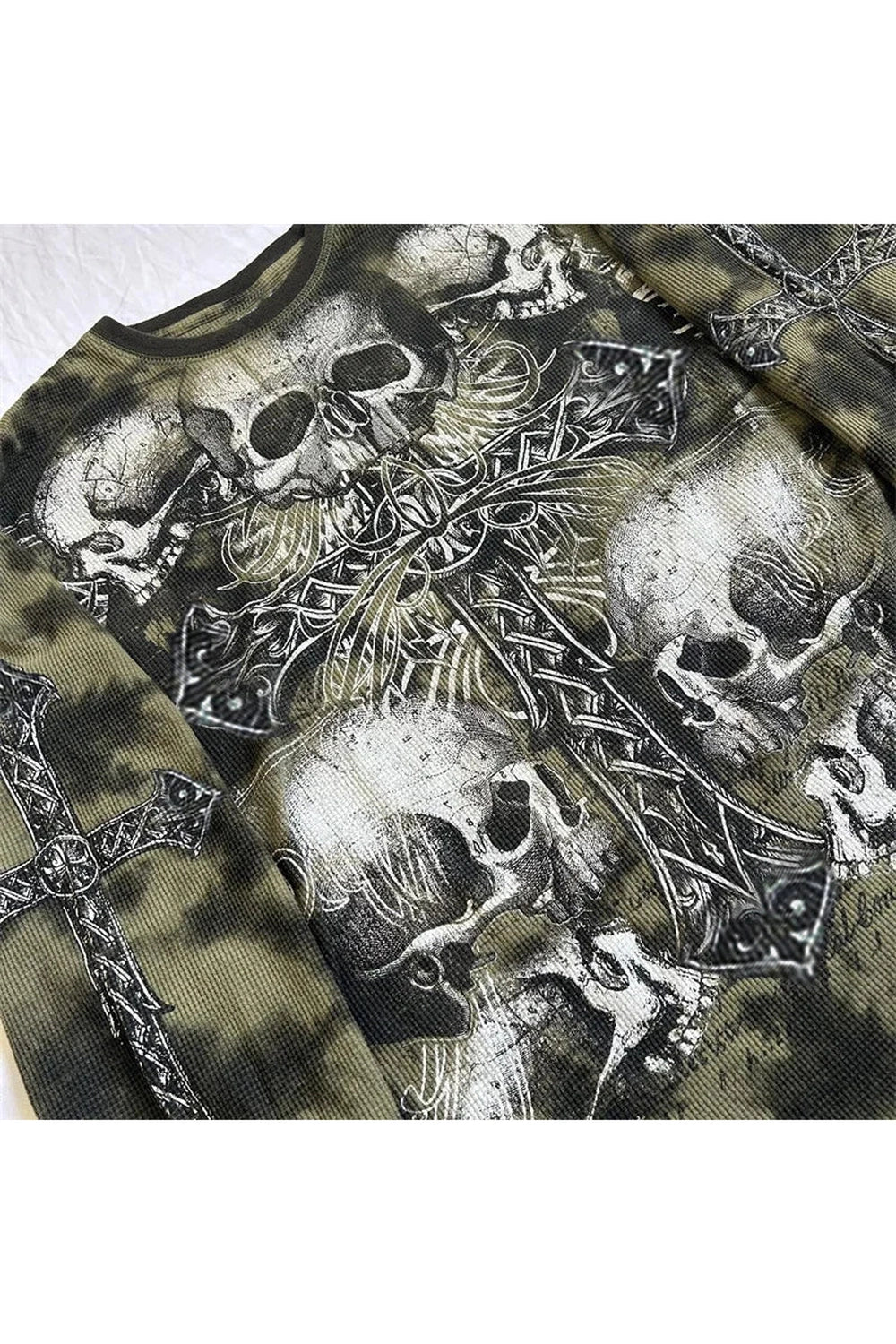 Cross and Skull Print Alt Sweatshirt Shoptery