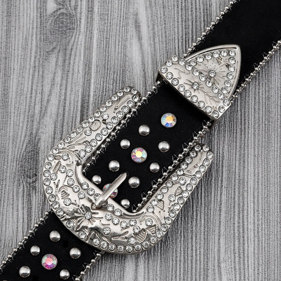Alt Goth Cross Embellished Belt Shoptery