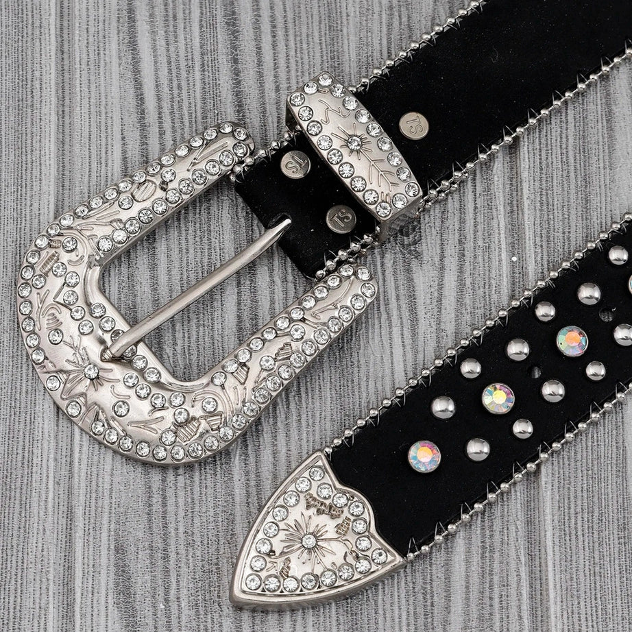 Alt Goth Cross Embellished Belt Shoptery