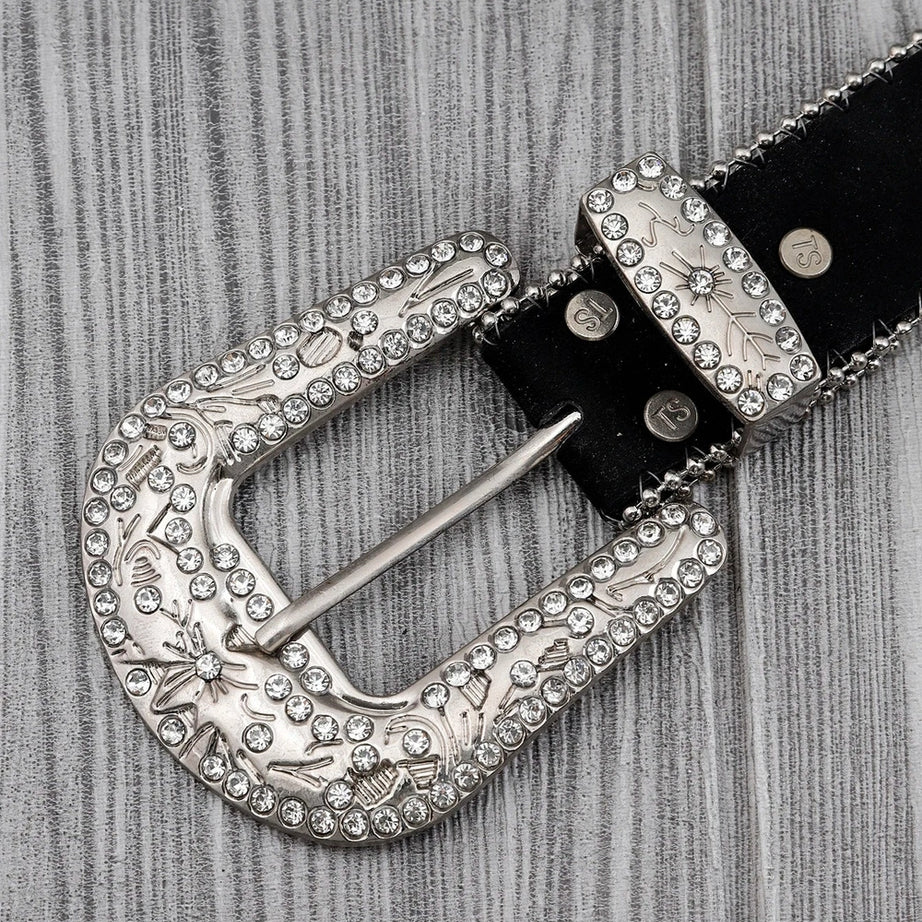 Alt Goth Cross Embellished Belt Shoptery