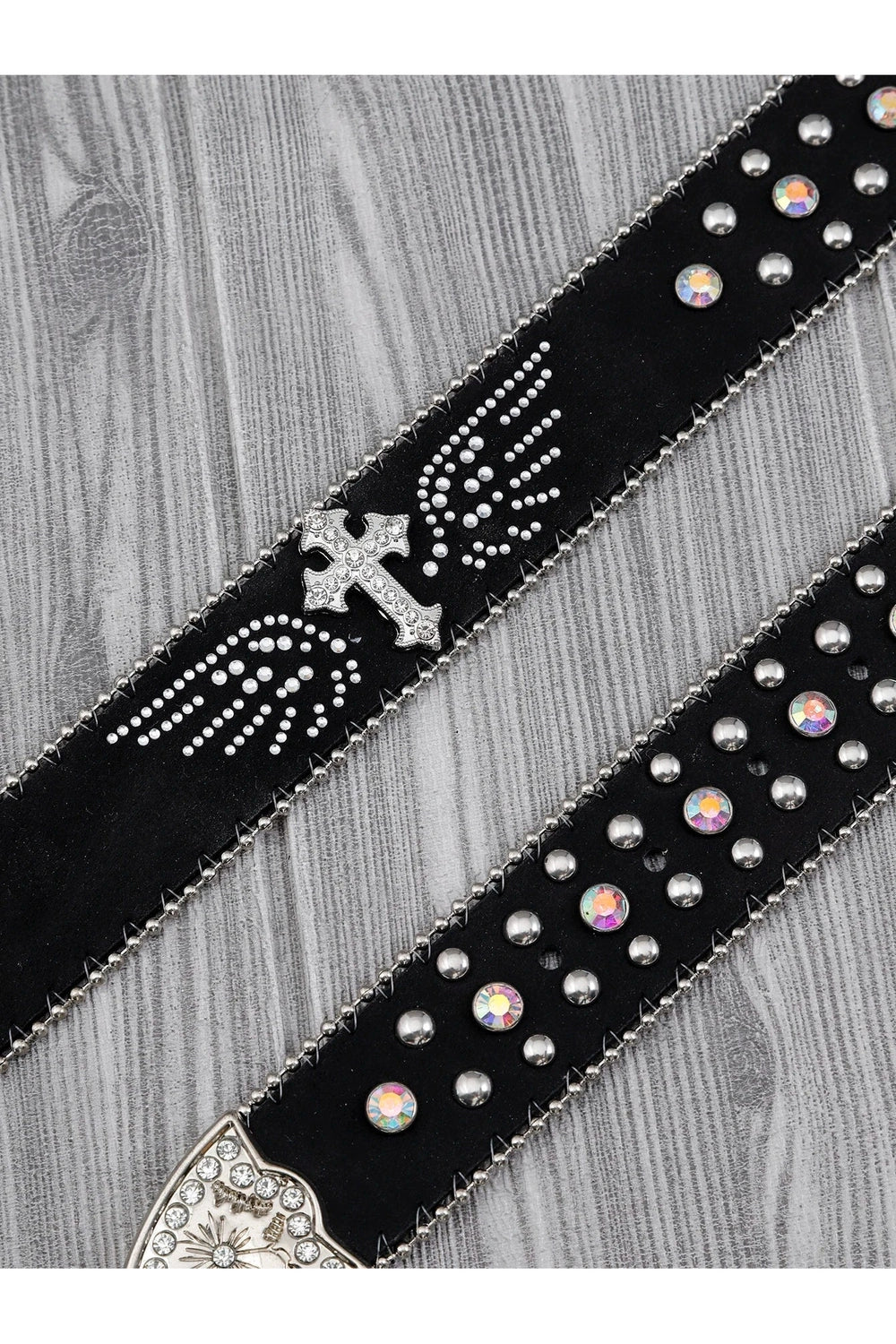 Alt Goth Cross Embellished Belt Shoptery