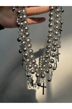 Gothic Cross Pearl Choker Shoptery