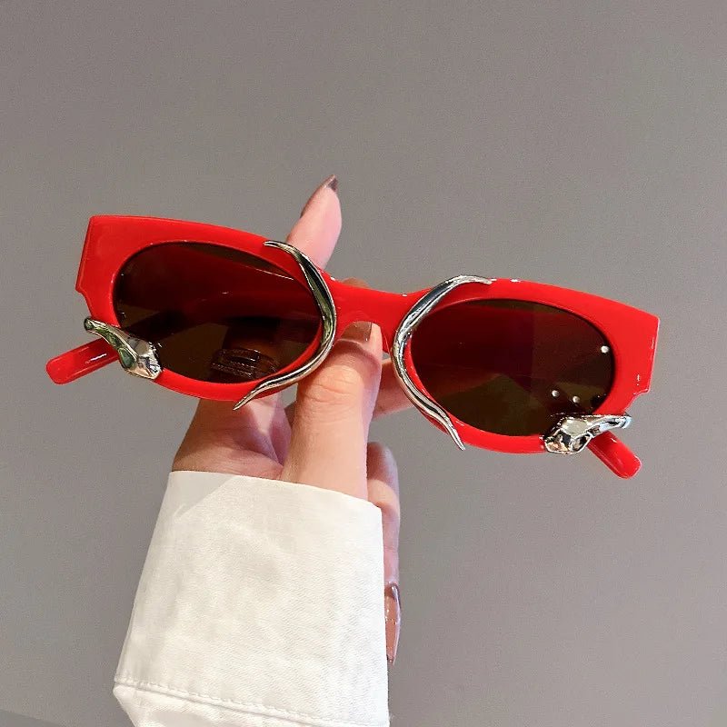 Y2k Flame Cat-Eye Sunglasses Red Tea Shoptery
