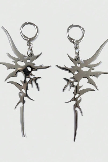 Gothic Flame Spike Earrings - 