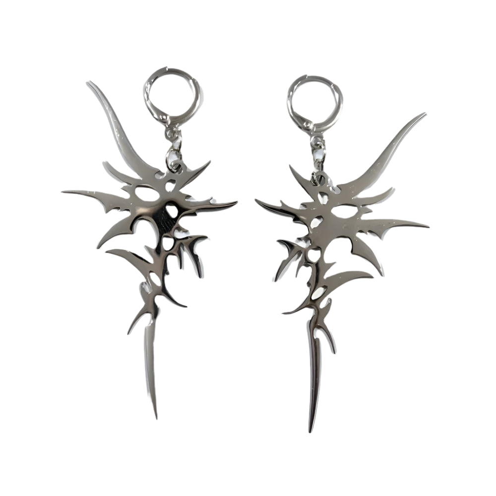 Edgy Goth Flame Spike Earrings Default Title Shoptery
