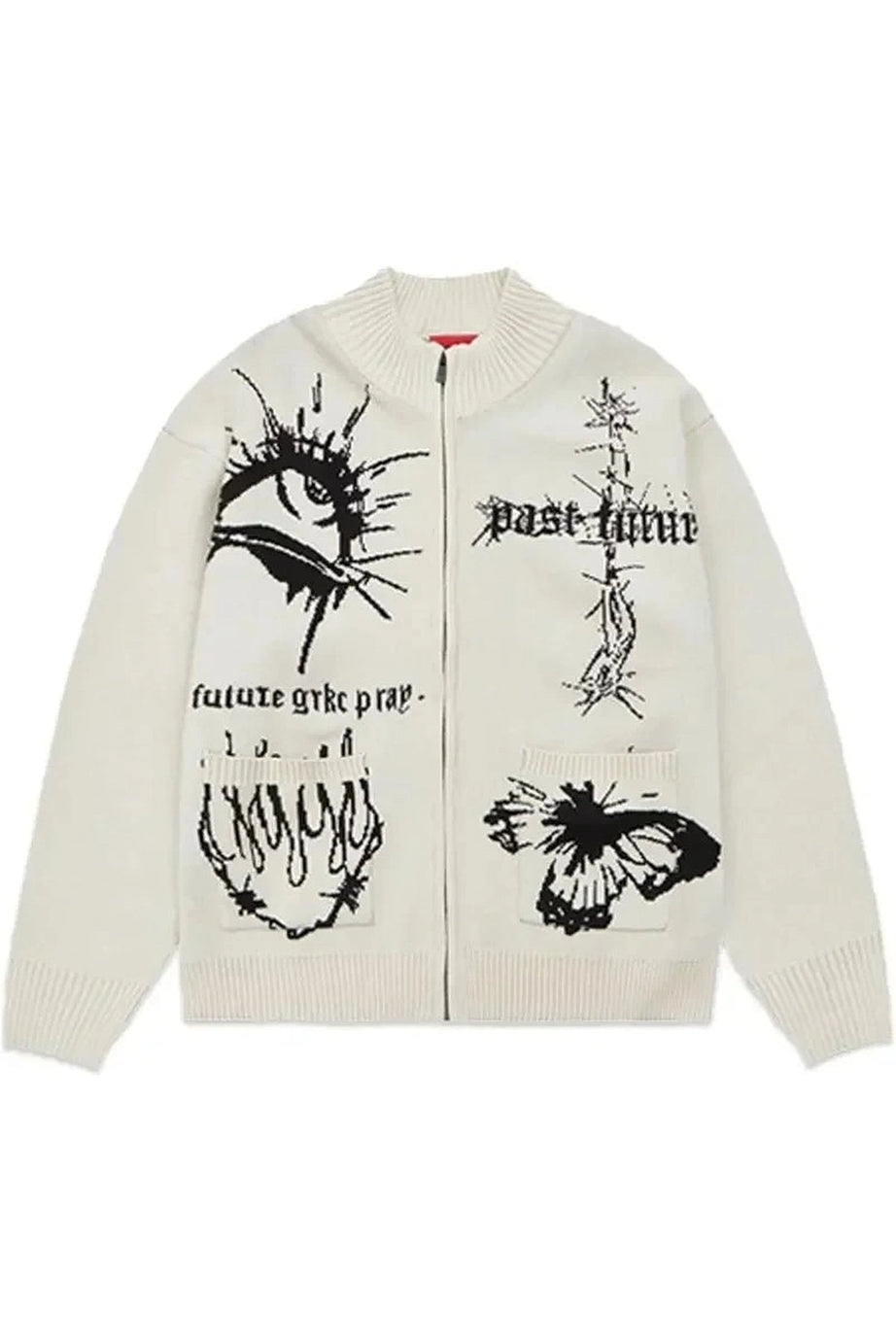 Gothic Graphic Zip - Up Cardigan - Cardigans