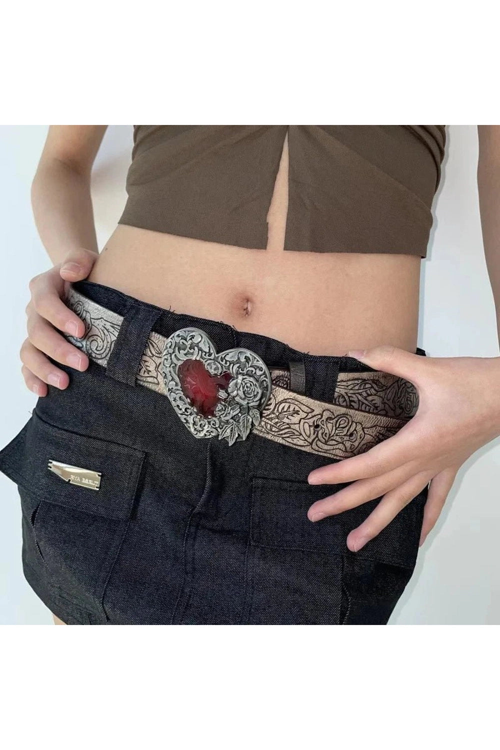 Alt Goth Heart Rose Belt Shoptery