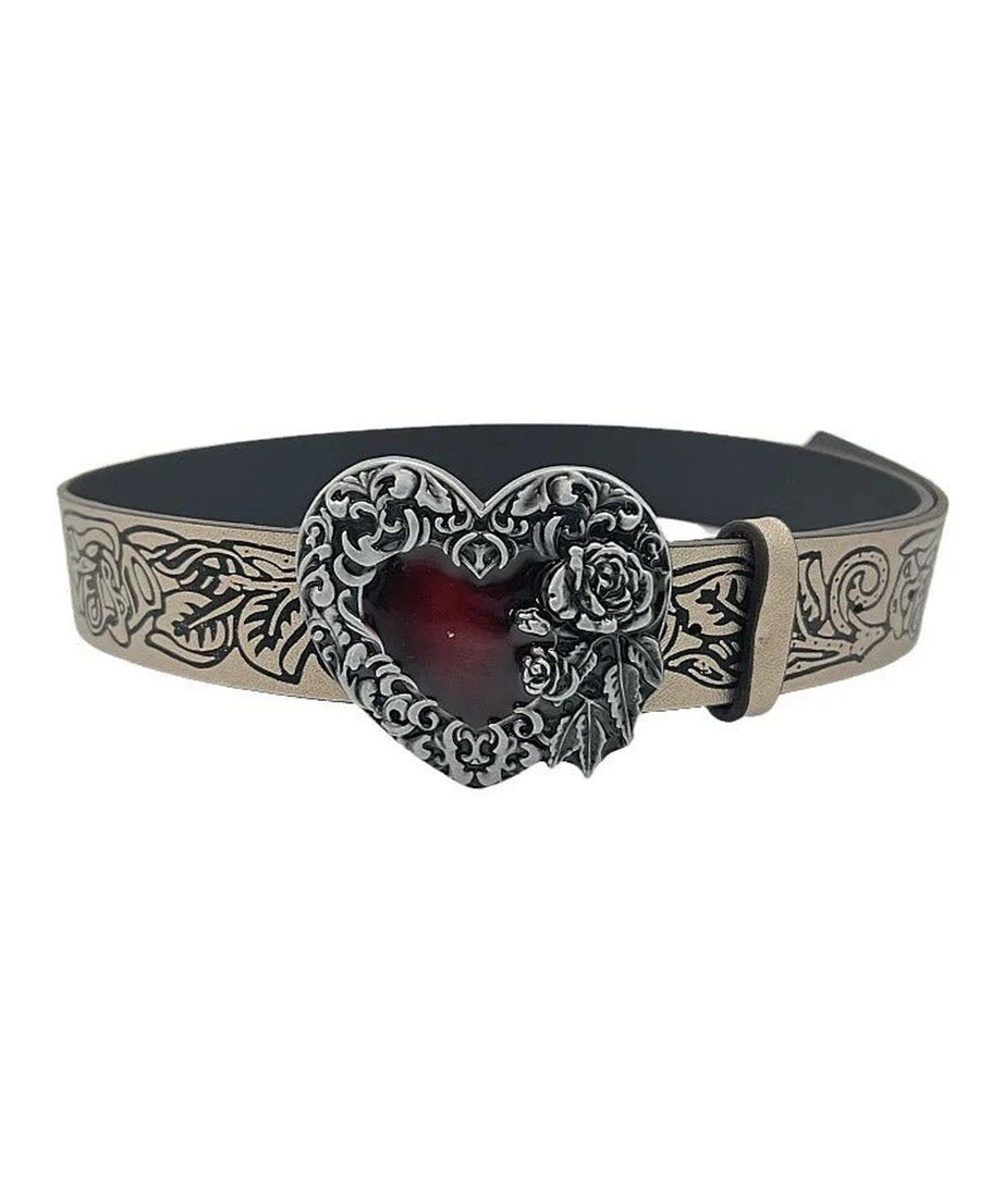 Gothic Heart Rose Belt - Belts