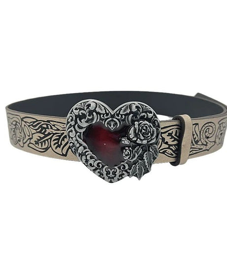 Gothic Heart Rose Belt - Belts