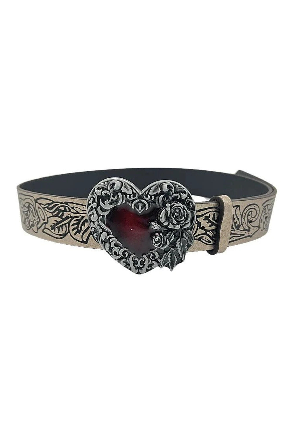 Alt Goth Heart Rose Belt black 105cm Shoptery
