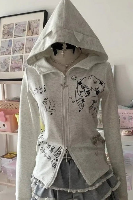 Gothic Kawaii Chain Hoodie - 