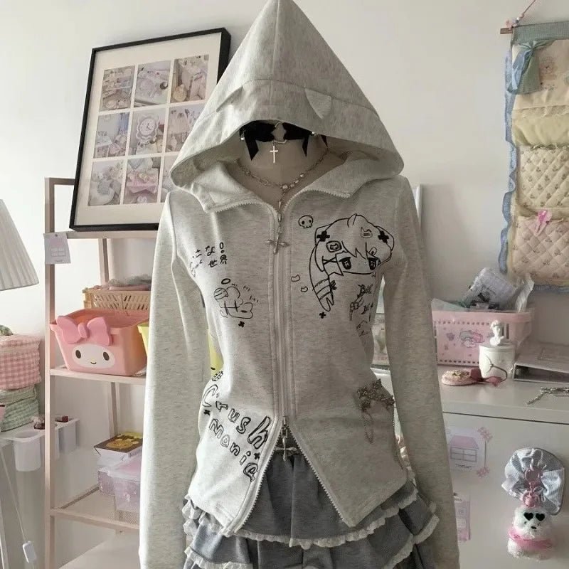 Gothic Kawaii Chain Hoodie - 