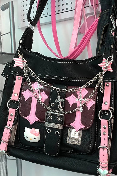 Gothic Kawaii Cross Chain Bag - 