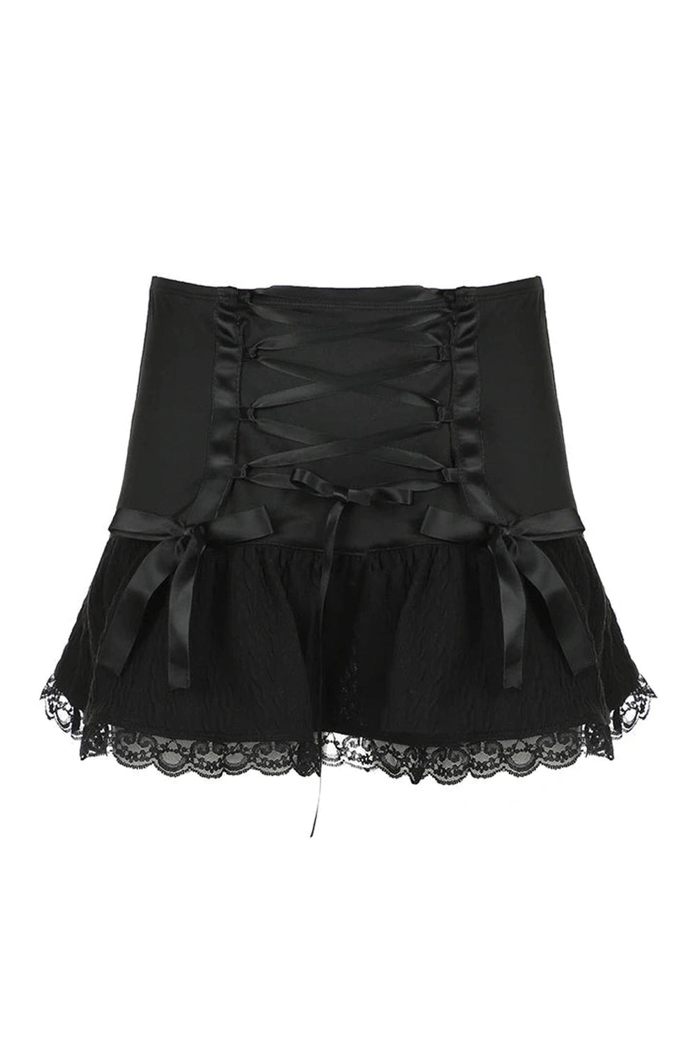 Gothic Lace Trim Mini Skirt -