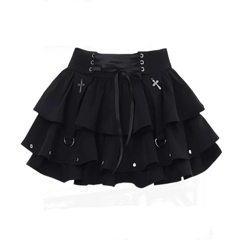 Gothic Layered Corset Skirt - Skirts